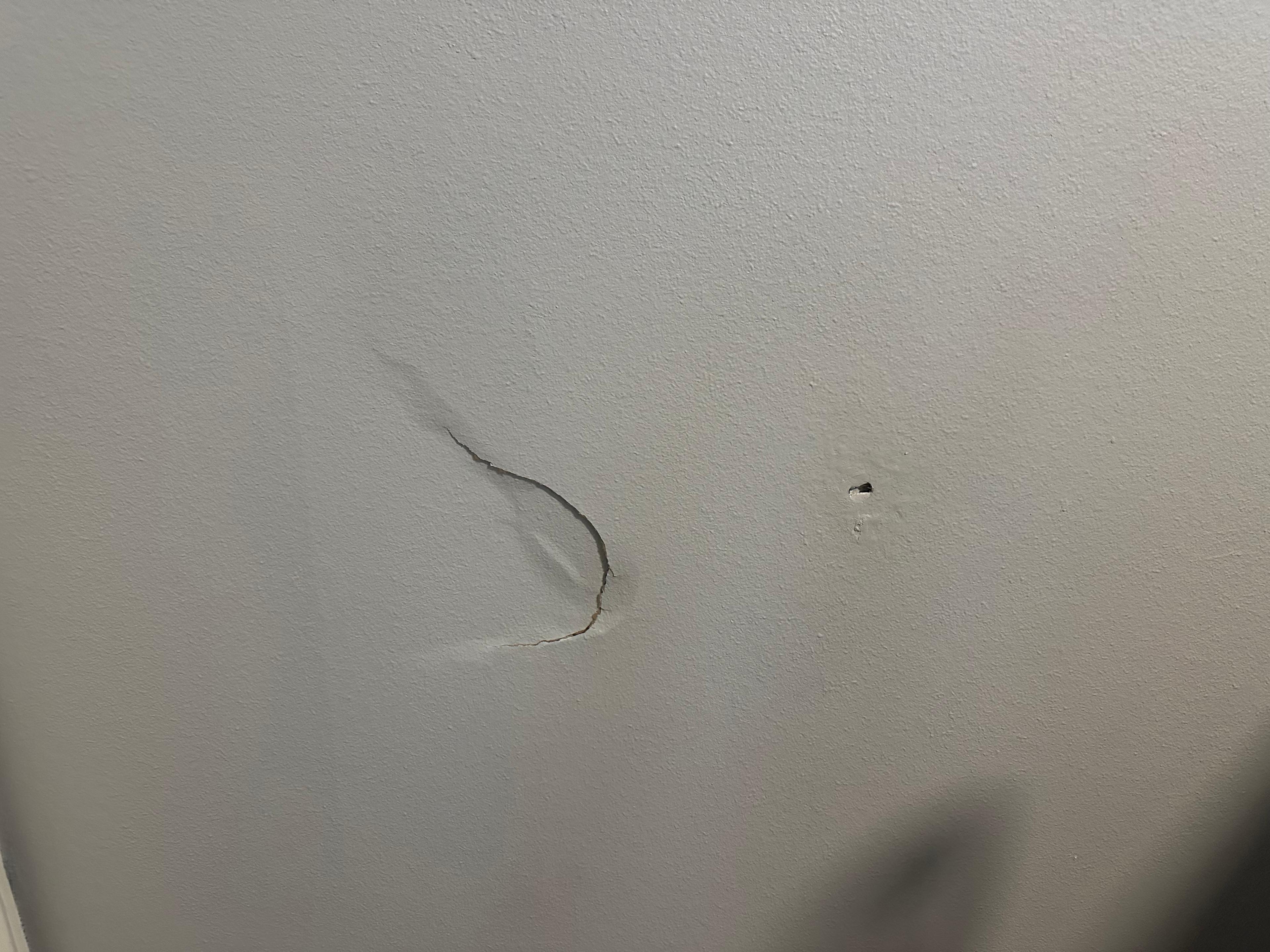 Interior wall surface documented during a drywall repair project